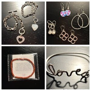 Sterling Silver Earrings and Bracelet Bundle (8)